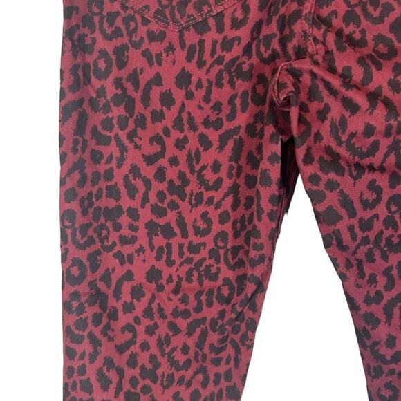 Sanctuary Dark Pink & Black Leopard Animal Print Ankle Skinny Jeans Women Sz 8 - Picture 8 of 13
